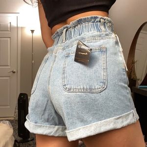 Forever 21 paper bag denim shorts